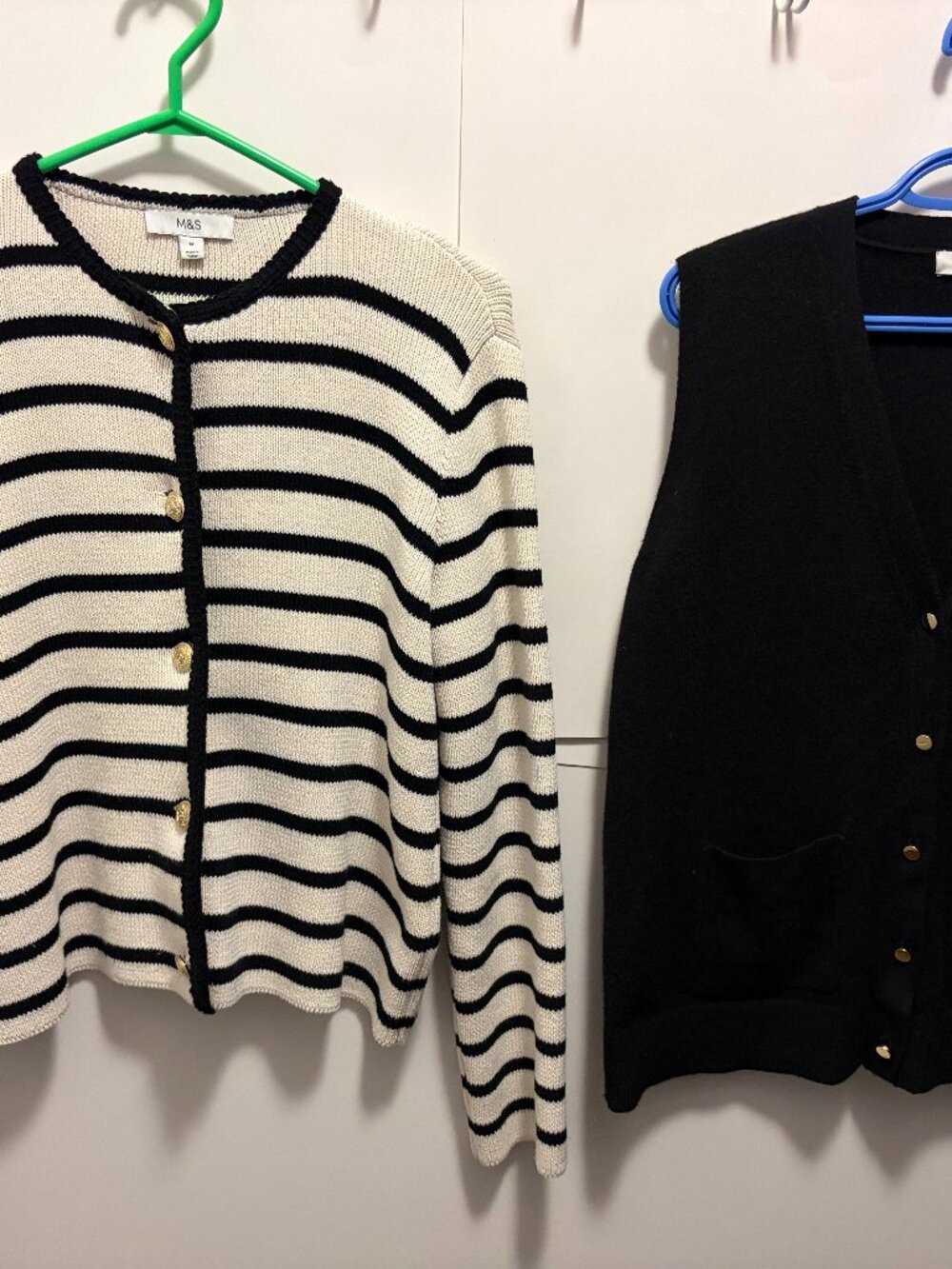 Marks and Spencer Women Striped Cardigan and Vest – Two Items